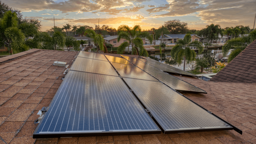 Solar Panels On Rooftop