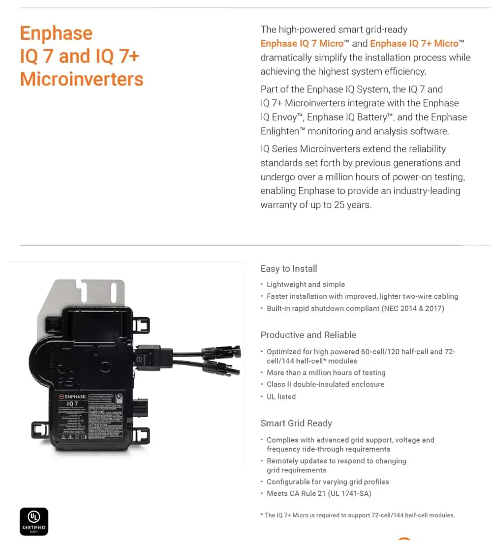 Enphase Energy Diagram IQ 7 and IQ 7+