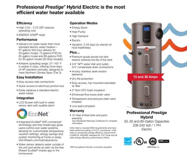 Professional Hybrid Water Heater